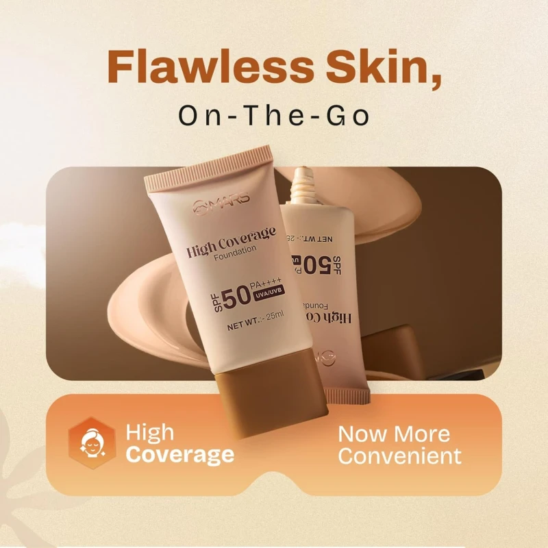 MARS SPF50 PA++++ High Coverage Foundation (25ml) (01-IVORY GLOW) | Blemish Free & Easy to Blend Foundation for Makeup - Thumbnail 3